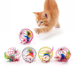 1Pc Cat Interactive Toy Stick Feather Wand With Small Bell Mouse Cage Toys Plastic Artificial Colorful Cat Teaser Toy Supplies