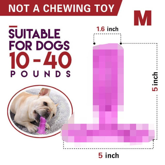 Pet Dog Toothbrush Chew Toy Doggy Brush Stick Soft Rubber Teeth Cleaning