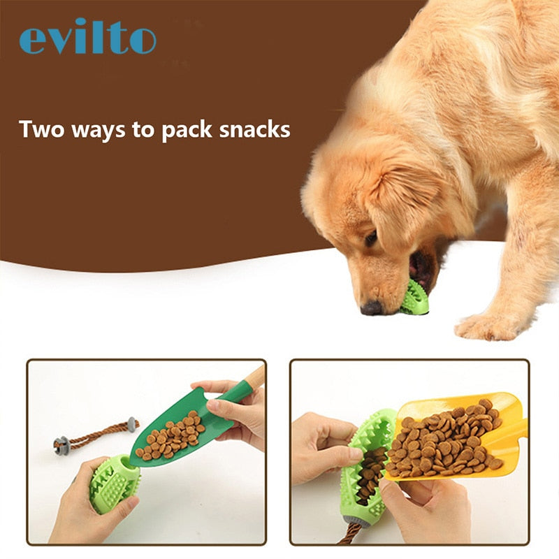 Dog Rubber Ball Interactive Food Dispenser Puppy Chew Toy Dog Toothbrush
