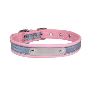 Reflective Leather Customized Cat Collar