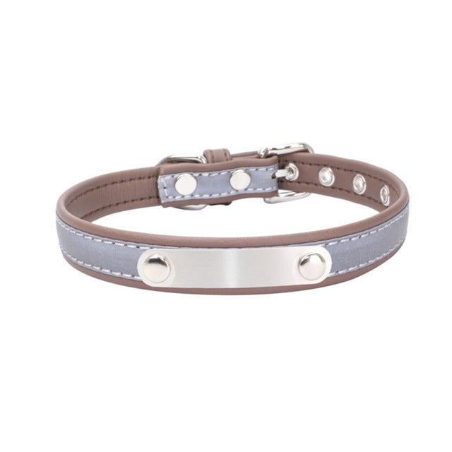 Reflective Leather Customized Cat Collar