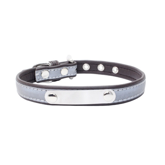 Reflective Leather Customized Cat Collar