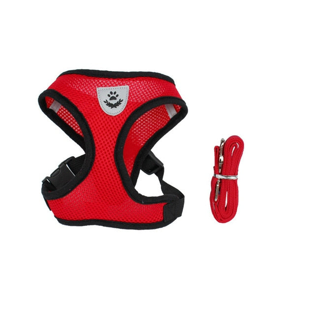 Cat Dog Adjustable Harness Vest Walking Lead Leash For Dogs & Cats