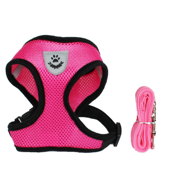 Cat Dog Adjustable Harness Vest Walking Lead Leash For Dogs & Cats