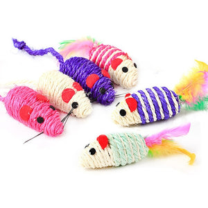 Cat Interactive Toy Stick Feather Wand With Small Bell Mouse
