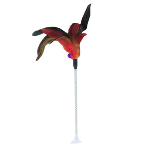 Cat Interactive Toy Stick Feather Wand With Small Bell Mouse