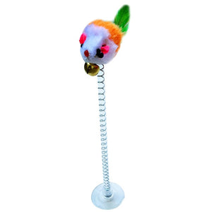 Cat Interactive Toy Stick Feather Wand With Small Bell Mouse