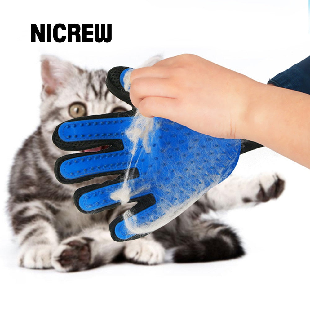 Nicrew Silicone Pet Grooming Glove For Cats