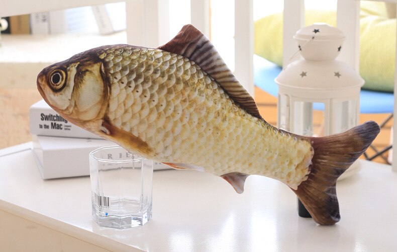 Plush creative 3D fish-shaped cat toy