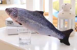 Plush creative 3D fish-shaped cat toy
