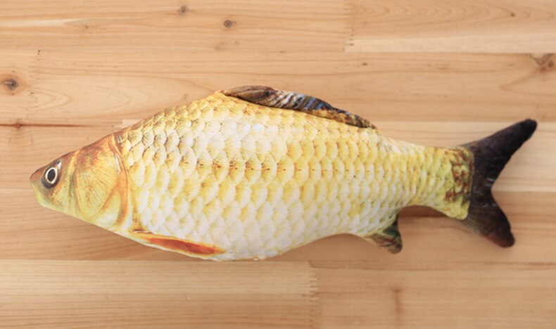 Plush creative 3D fish-shaped cat toy
