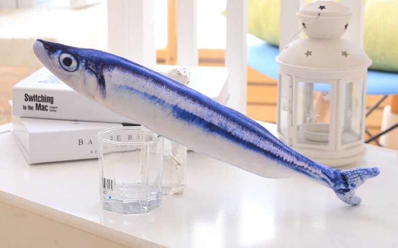 Plush creative 3D fish-shaped cat toy
