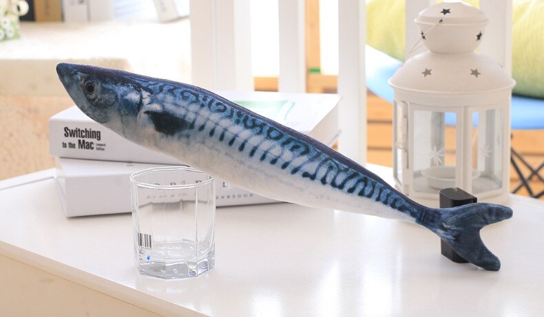 Plush creative 3D fish-shaped cat toy