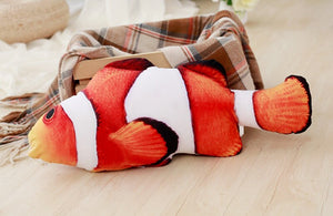 Plush creative 3D fish-shaped cat toy